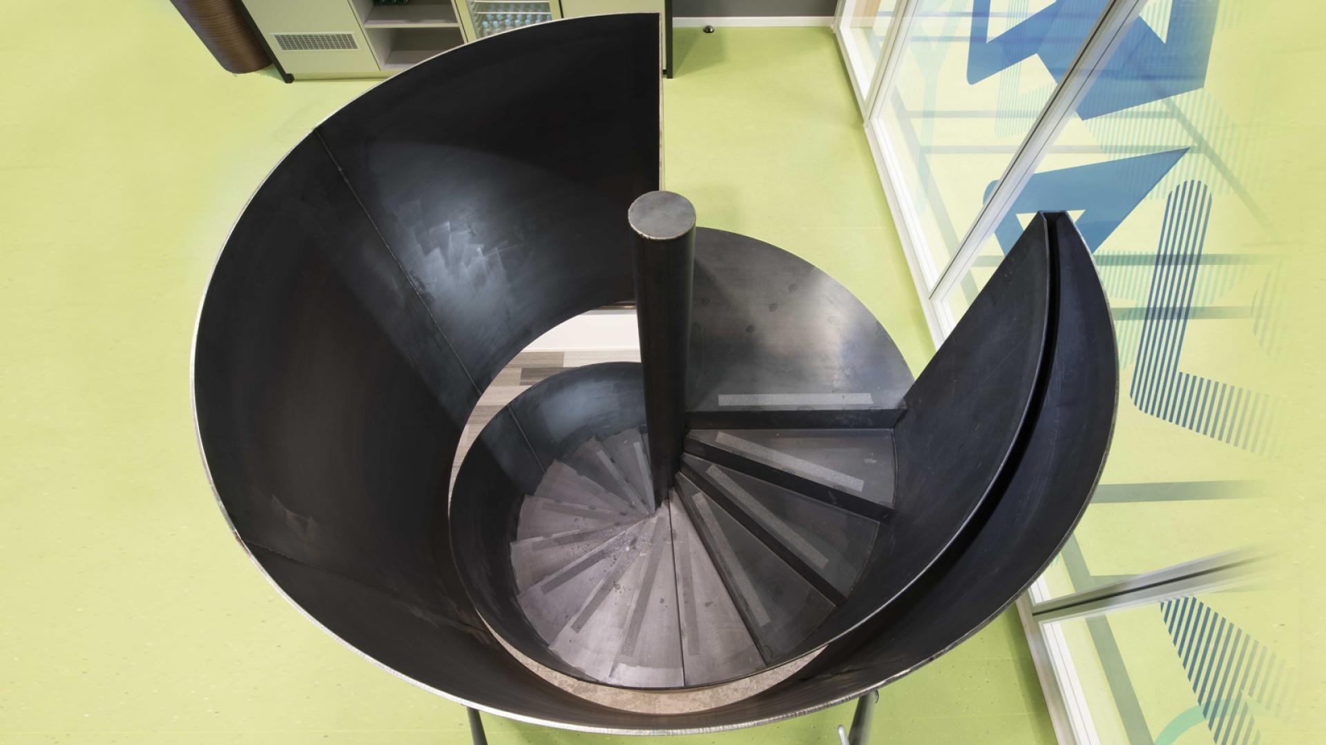 Stahlspindeltreppe im Google-Entwicklungszentrum, München