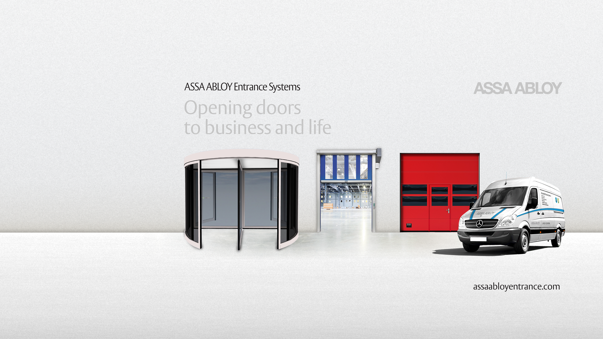 Automatische Schiebetüren, Karusselldrehtüren, Sektionaltore, Falttore, Schnelllauftore und Verladeanlagen von ASSA ABLOY Entrance Systems