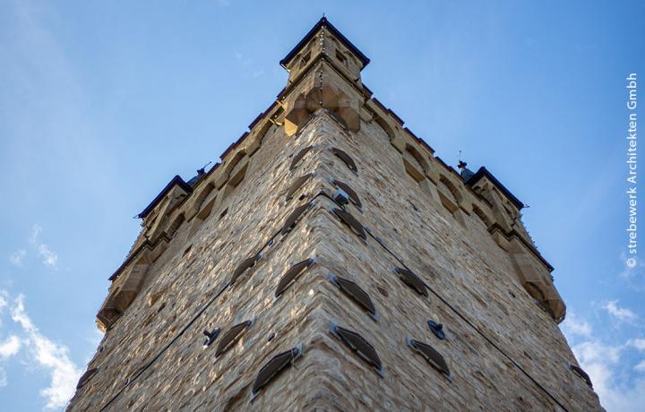 Blauer Turm, Bad Wimpfen. Sicht von unten nach oben den Turm hinauf.  © strebewerk Architekten GmbH