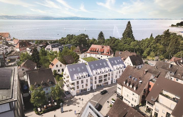 3D-Luftbildvisualisierung für die Seeseiten in Friedrichshafen. 3D-Visualisierung von smpl, einer der führenden 3D-Agenturen in Deutschland.