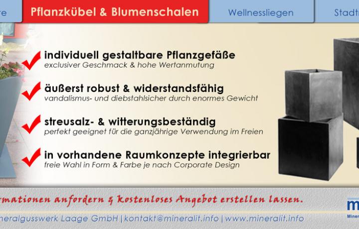 großformatige, dauerbeständige Pflanzkübel & Blumenschalen aus Mineralit