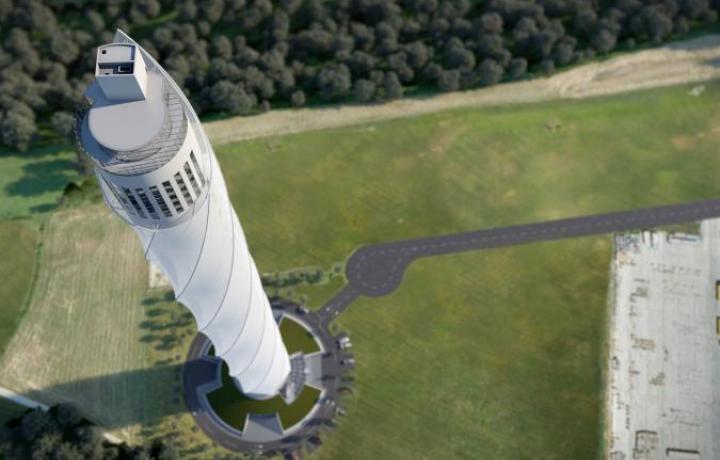 hyssen Testturm in Rottweil by Helmut Jahn - mit MODIX Schraubmuffen und PSB Durchstanzbewehrung von Peikko. Bild: ThyssenKrupp