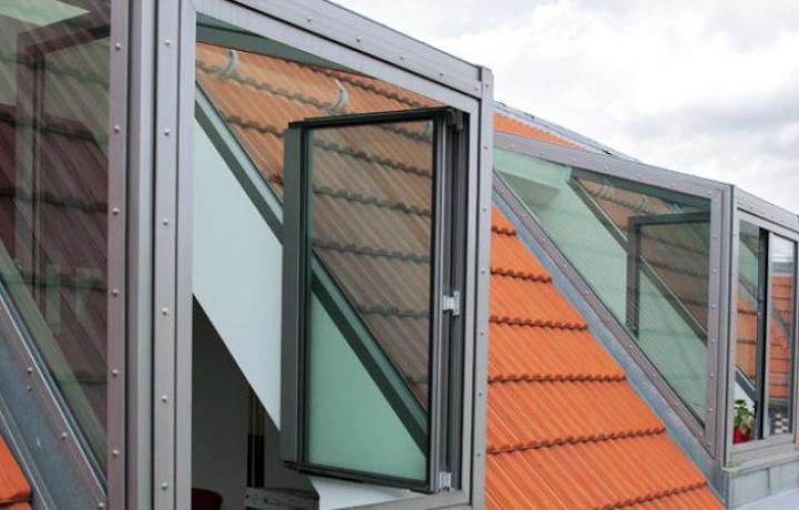 LUXIA®-Pultdachgaube mit geometrischer Linienführung